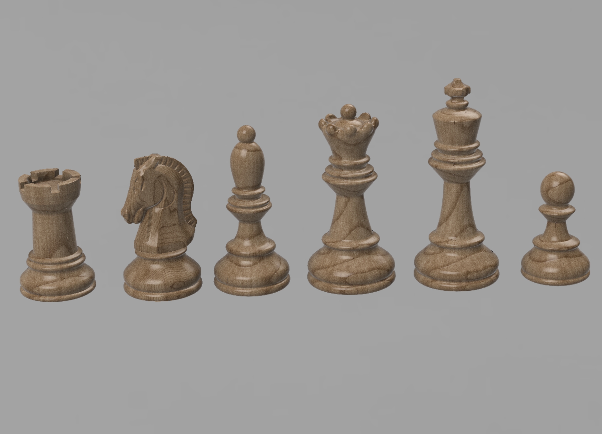 Chess Figure Set Dubrovnik [FIDE-Kingsize 3.75"] - mod easy-to-print [for a board with 2x2 inch / 50mmx50mm fieldsize]