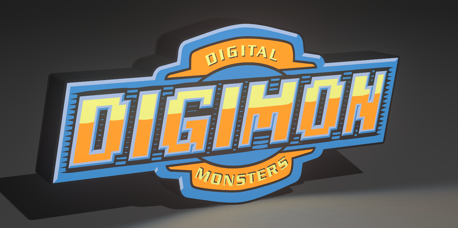 Lámpara Digimon 3D - Digital Monsters Logo Lightbox