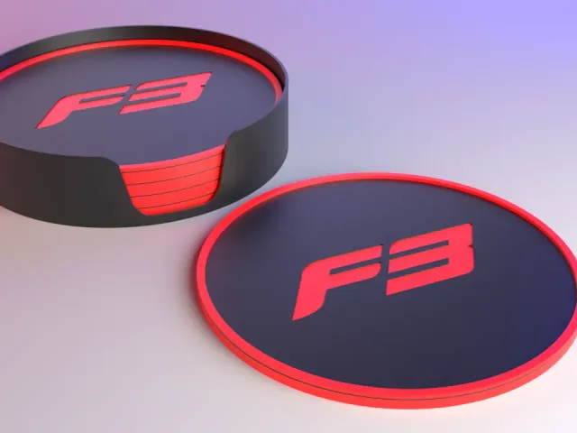 Formula 3 Coaster Set - F3 Logo