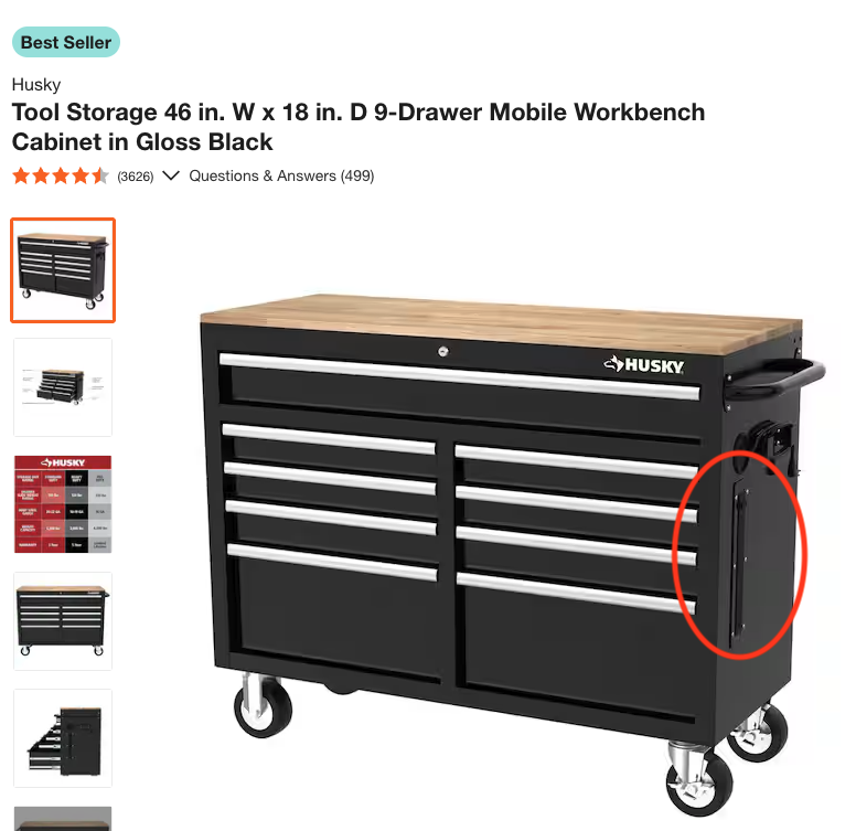 Husky Tool Storage Power Strip Cover