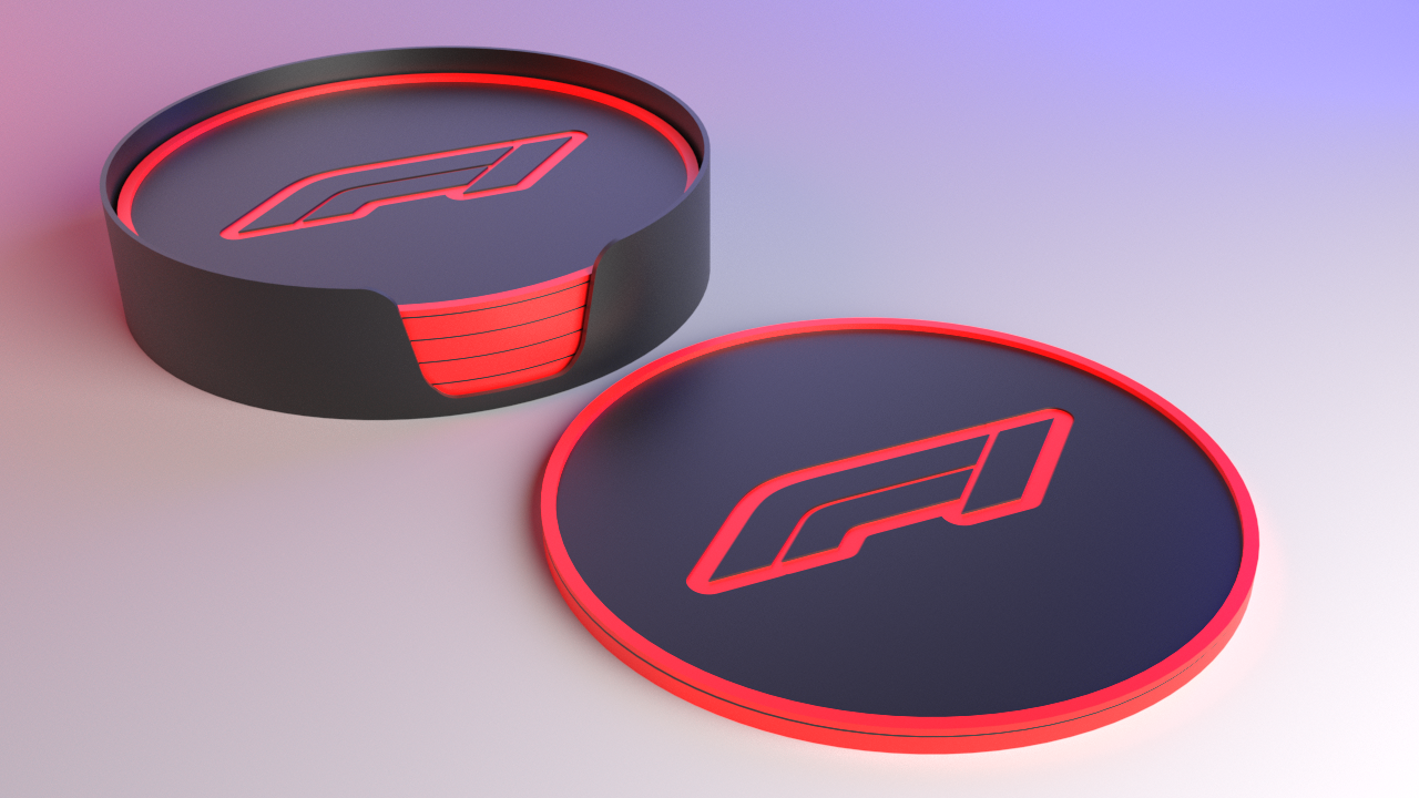 Formula 1 Coaster Set - F1 Contoured Logo