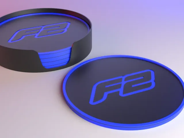 Formula 2 Coaster Set - F2 Contoured Logo