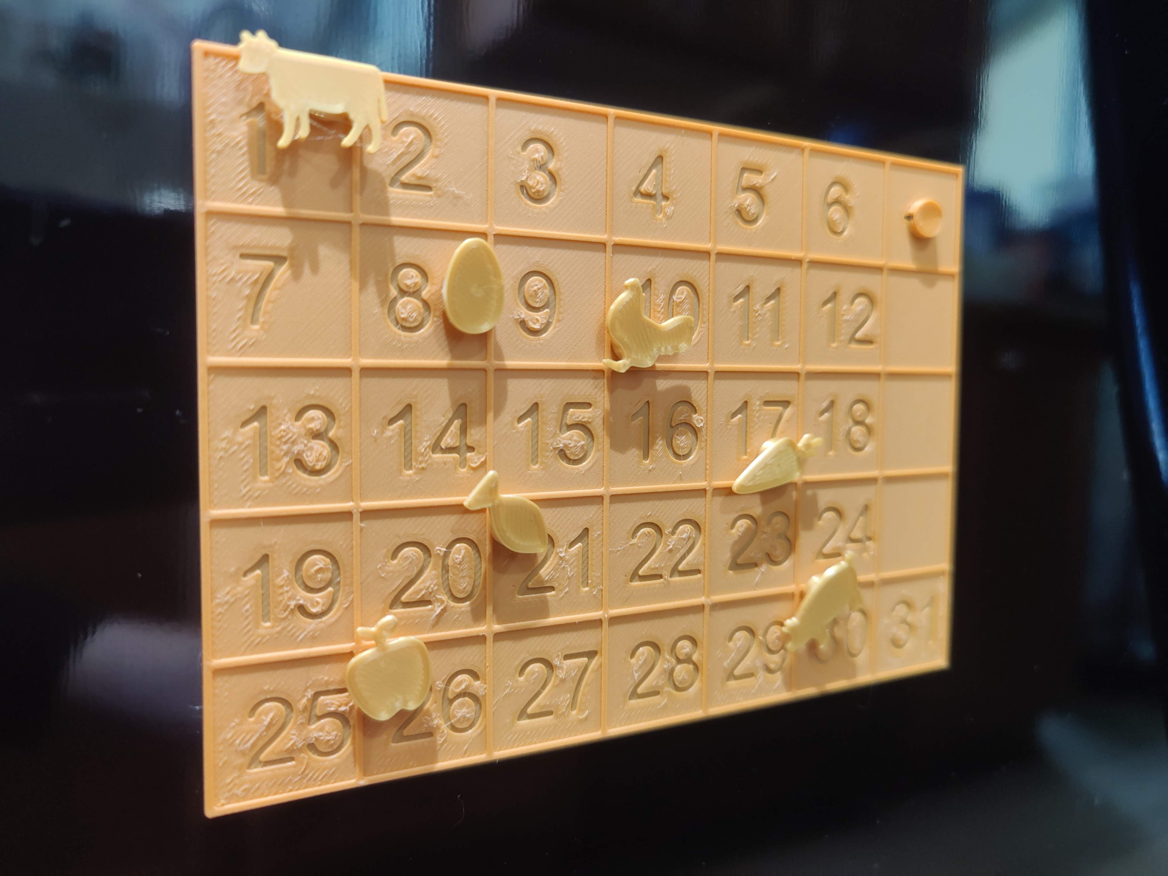 Magnetic Food Calendar (For expiration dates, meal planning, etc.)