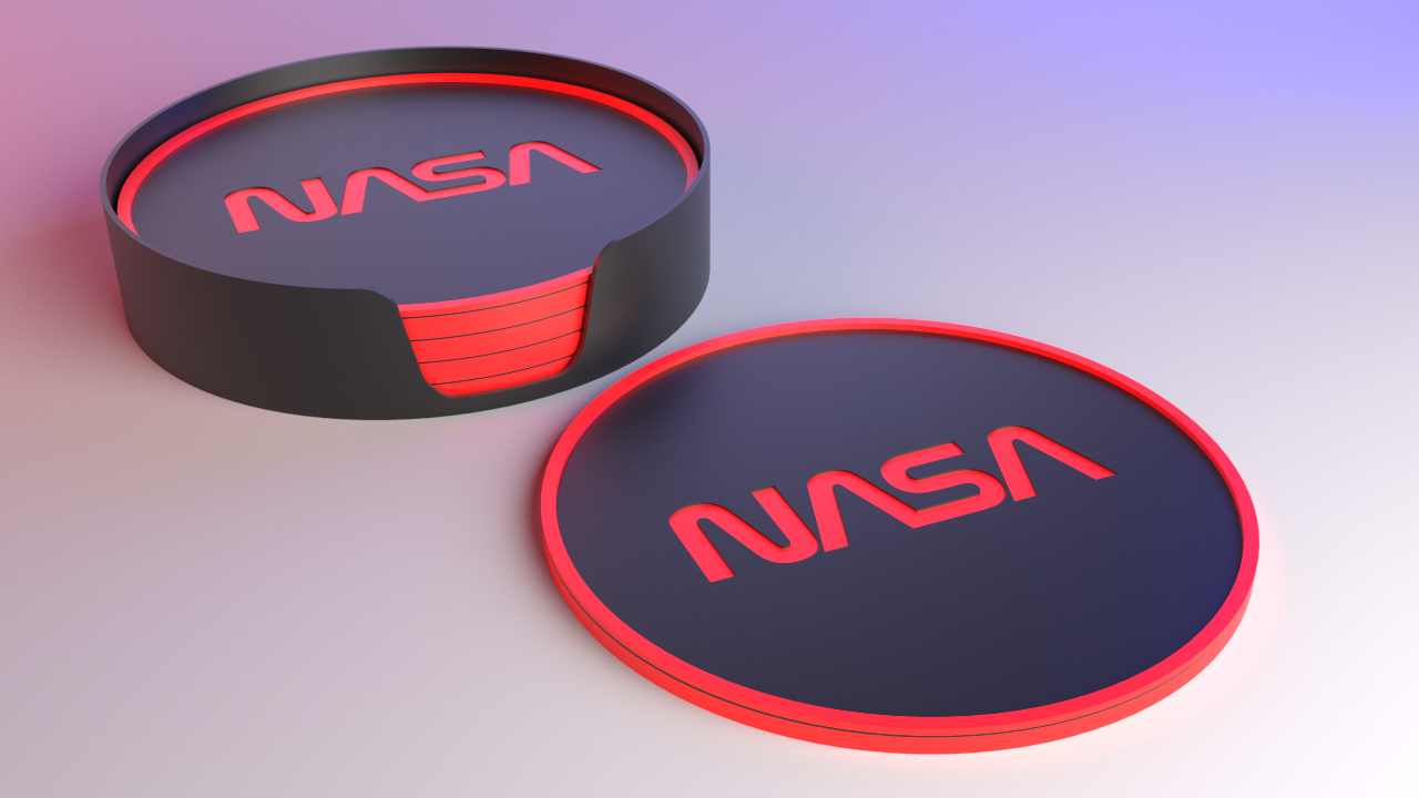 NASA Coaster Set - NASA Worm Logo