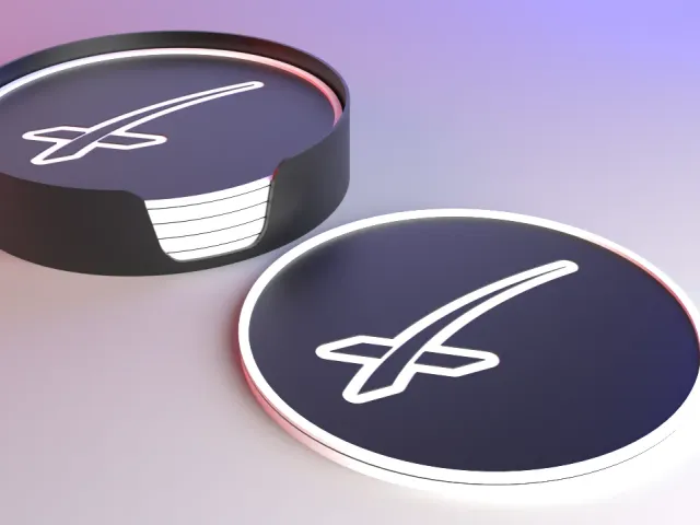 SpaceX Coaster Set - X Contoured Logo