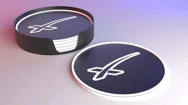 SpaceX Coaster Set - X Contoured Logo