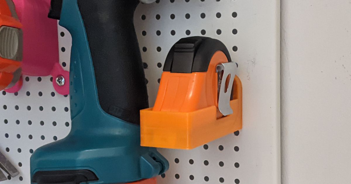 Bahco 3m Tape Measure Holder for Clas Ohlson & Biltema Pegboards by