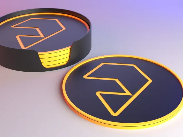 Printables Coaster Set - Contoured Logo