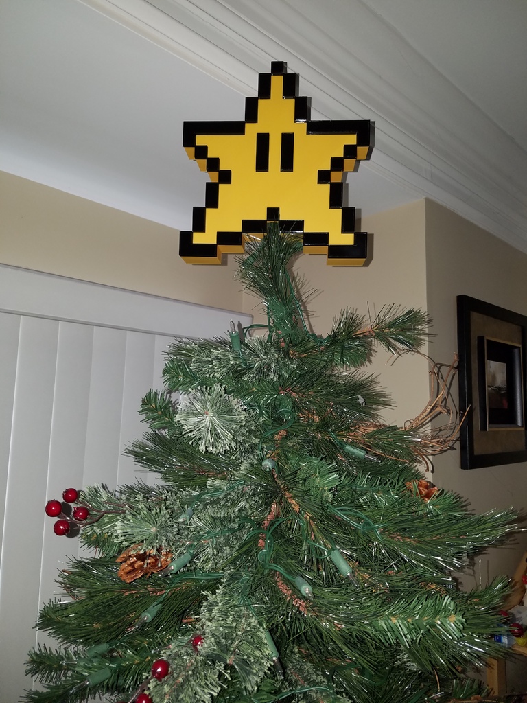 Mario Star Christmas Tree Topper Dual Color by Marcel Isler Download