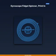 Gyroscope Fidget Spinner, Print in Place, 3 Nested Gimbal Rings, - 3D Printable STL File