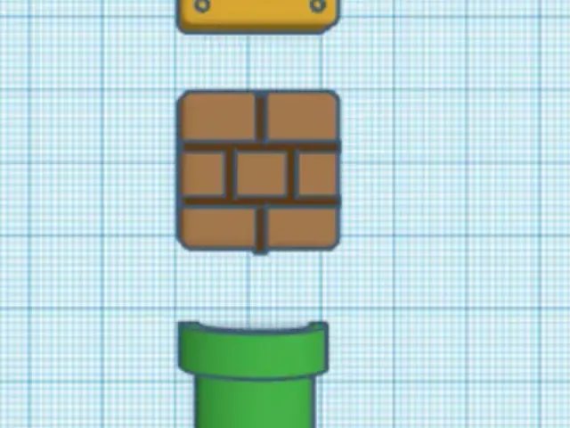 Mario Fridge Magnets - Block, brick, and pipe