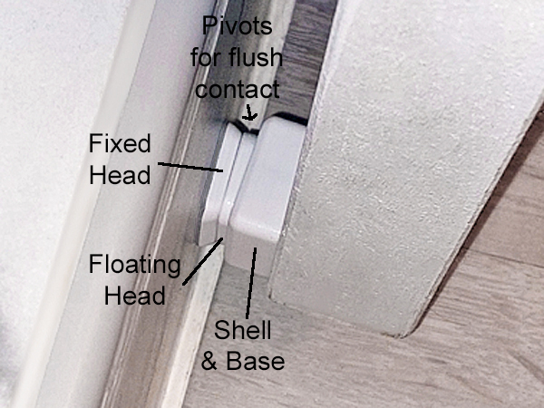 Magnetic, Low Profile, Floating Head, Door Catch - Medium Pull