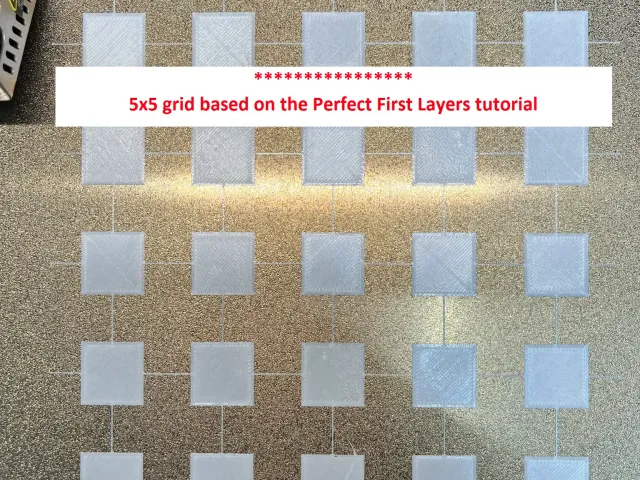 5x5 Bed Leveling Squares optimized for Professional firmware with UBL