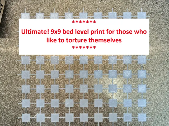 Ultimate 9x9 Bed Leveling Squares! - Optimized for Professional firmware with UBL