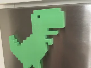 Chrome Dino/t-rex/dinosaur Fridge Magnet 3d Printed. A Great 