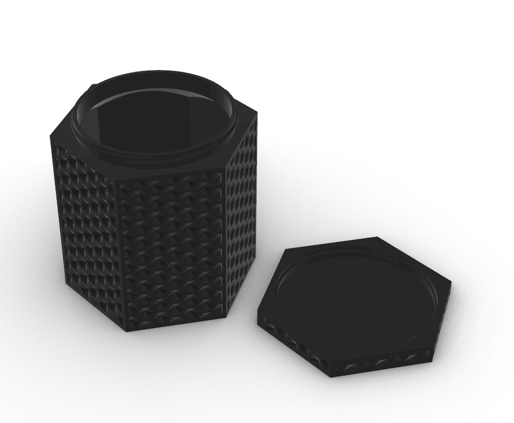 Hexagonal tea box with hexagonal pattern