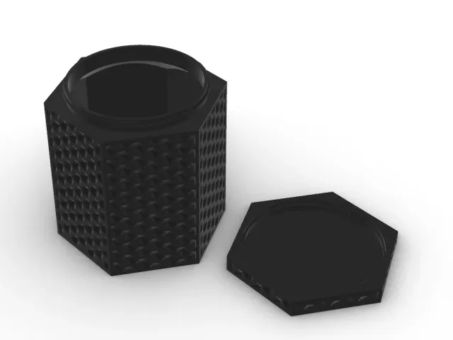 Hexagonal tea box with hexagonal pattern