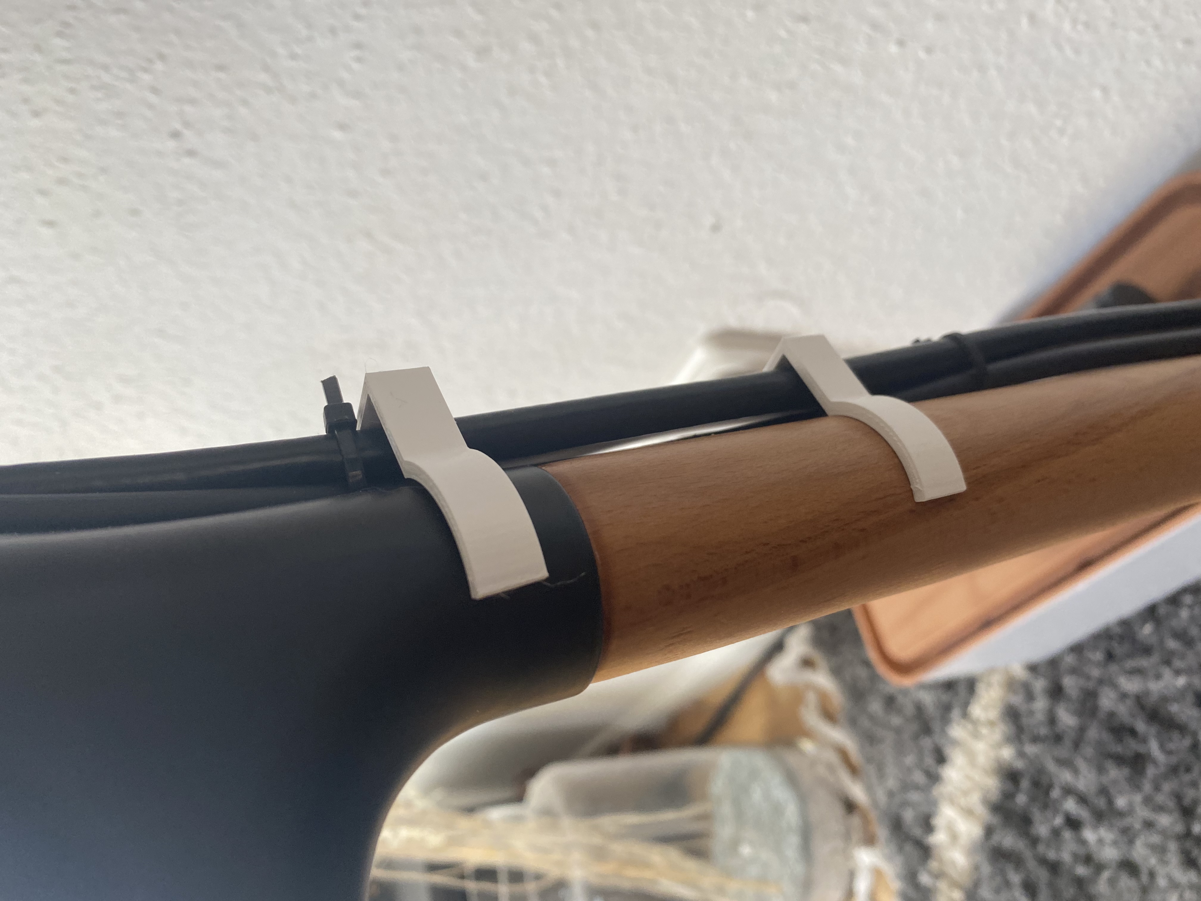 Cable Clip/Holder for round surfaces like tripods, 35mm diameter