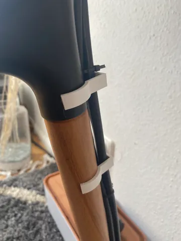 Cable Clip/Holder for round surfaces like tripods, 35mm diameter