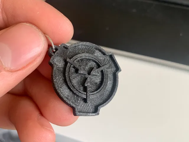 SCP keychain (fixed O ring remix of thingiverse model)