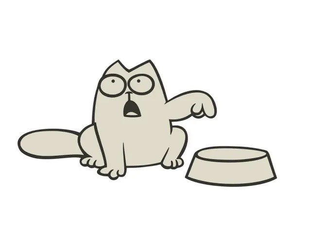 Simons Cat hungry fridge magnet