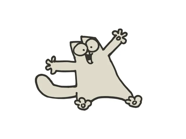 Simons Cat happy fridge magnet