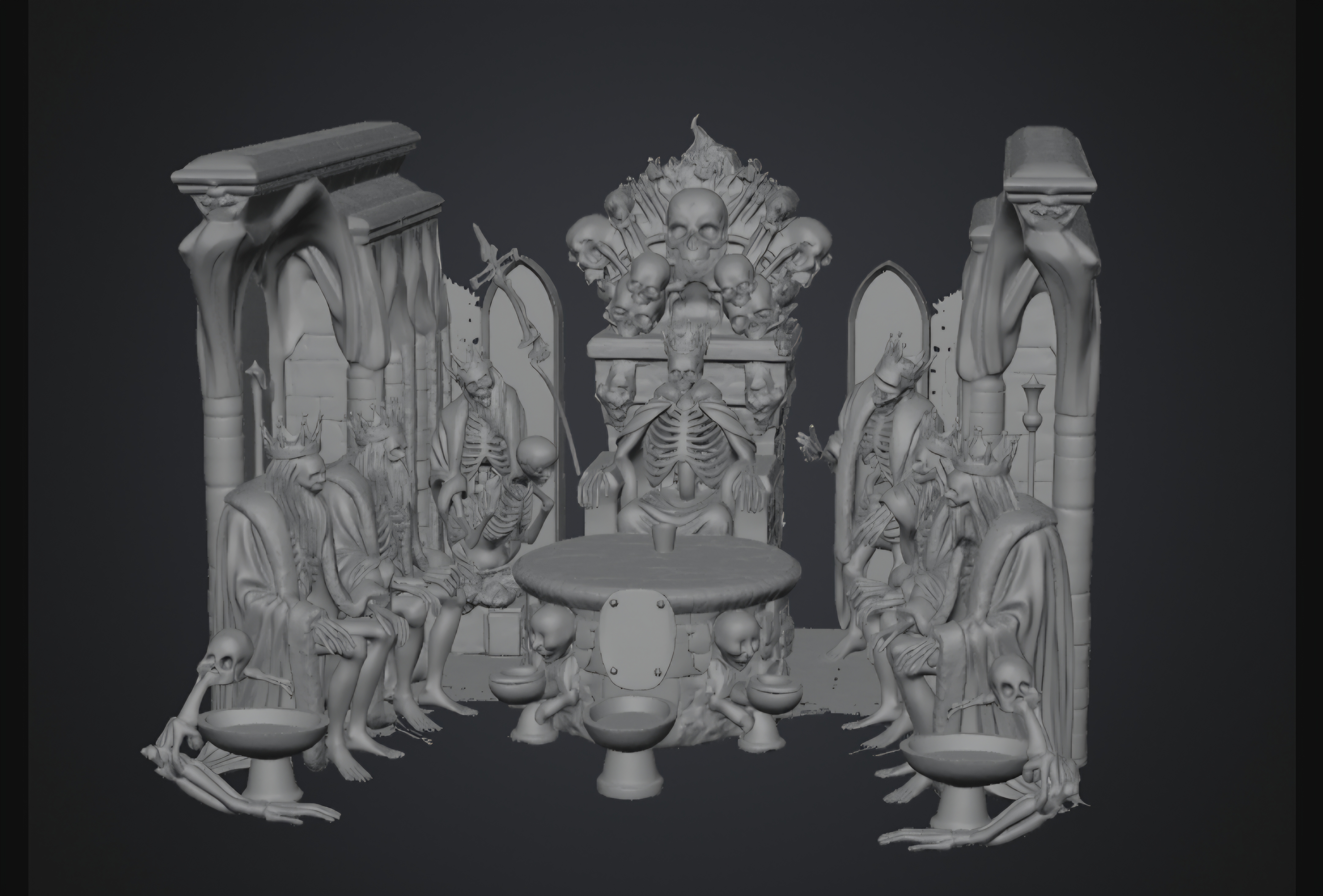 Skeletal kings Royal flush