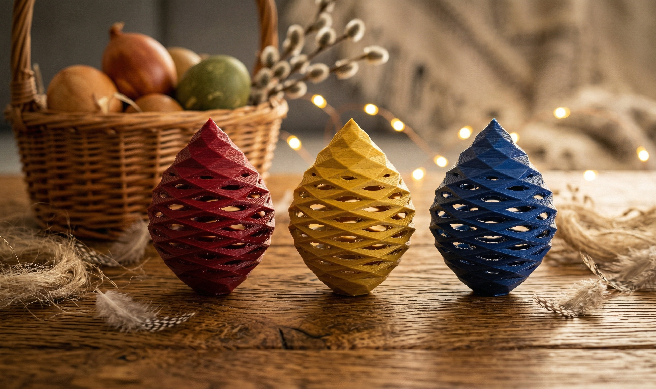 Modern Geometric Latticed Easter Eggs 3D model by kkmmedia3d