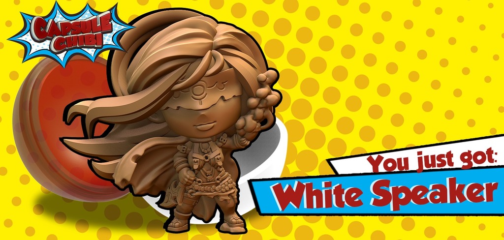 White speaker chibi miniature