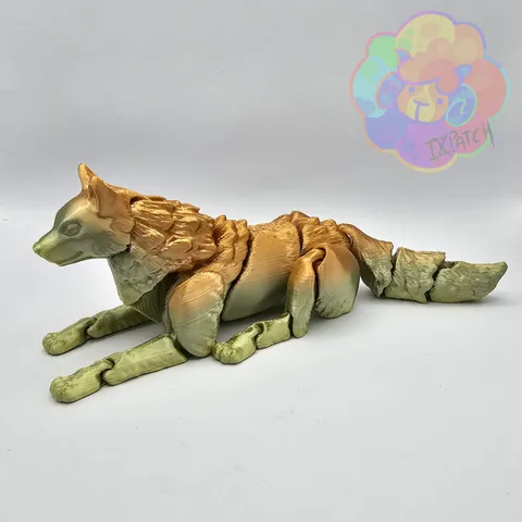 Floppy Wolf - Flexi Articulated Animal (print-in-place)