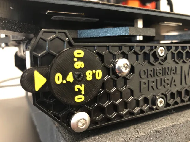 Prusa MINI nozzle size indicator