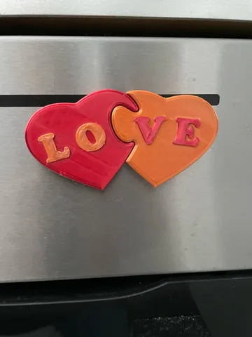 Hearts puzzle fridge magnet