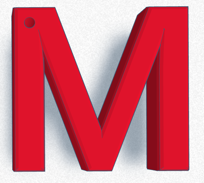 "M" letter keychain