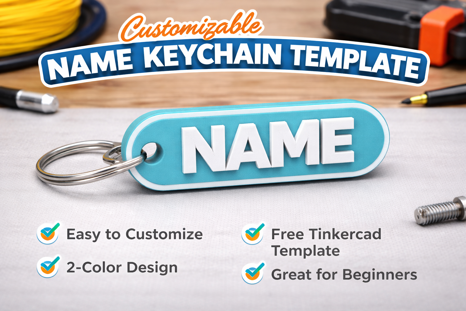 Customizable Keychain Template