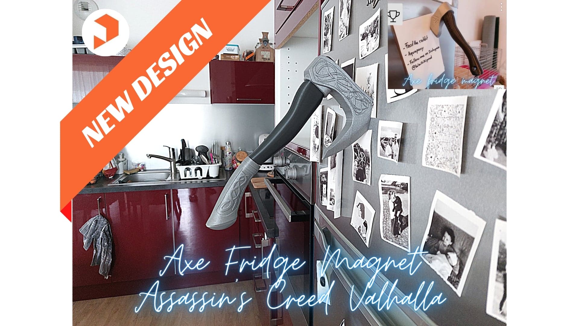 Axe Magnet 3D model thumbnail