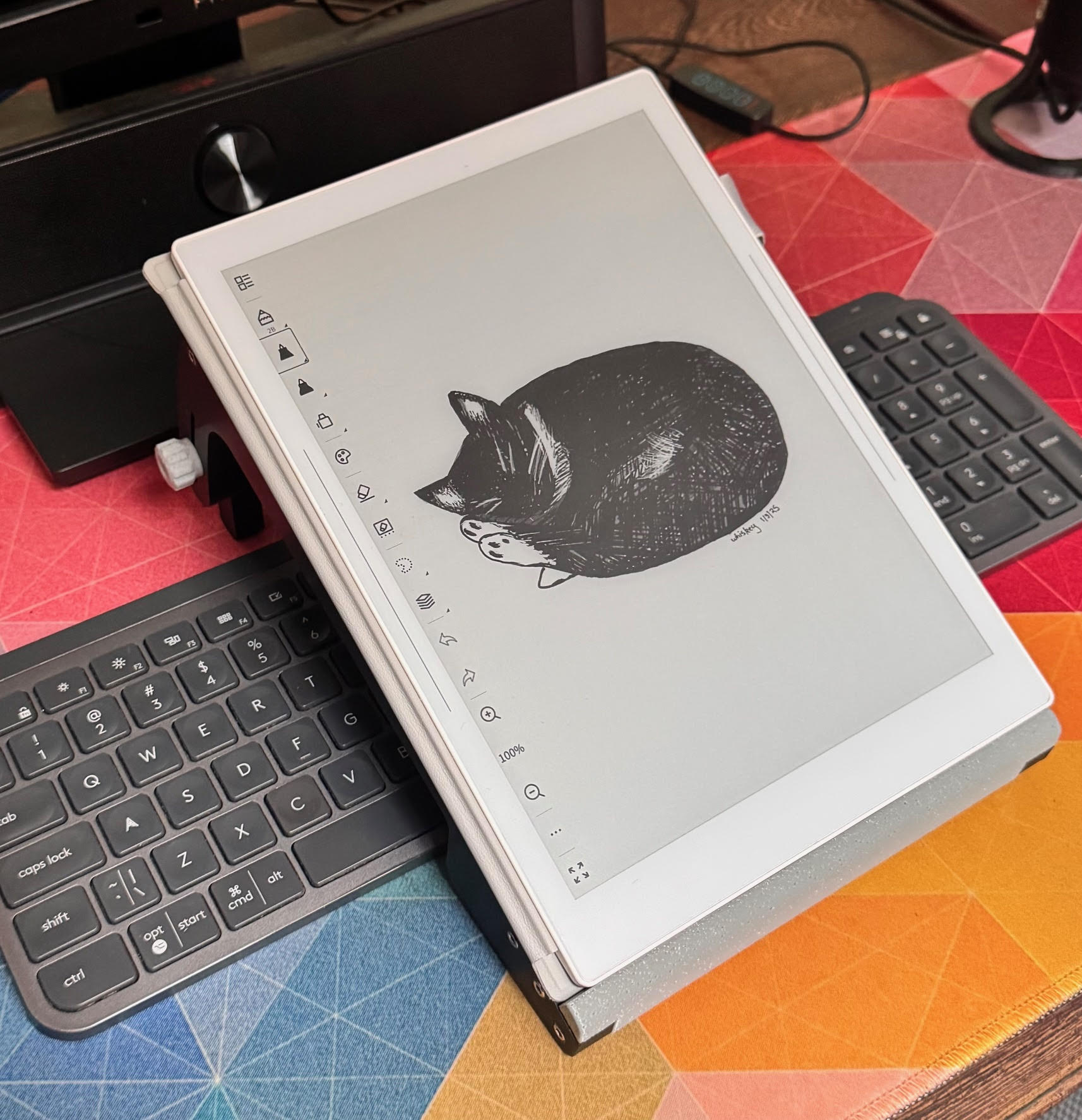 Adjustable, Over-Keyboard Stand for Supernote Ax2 Manta 3D model thumbnail