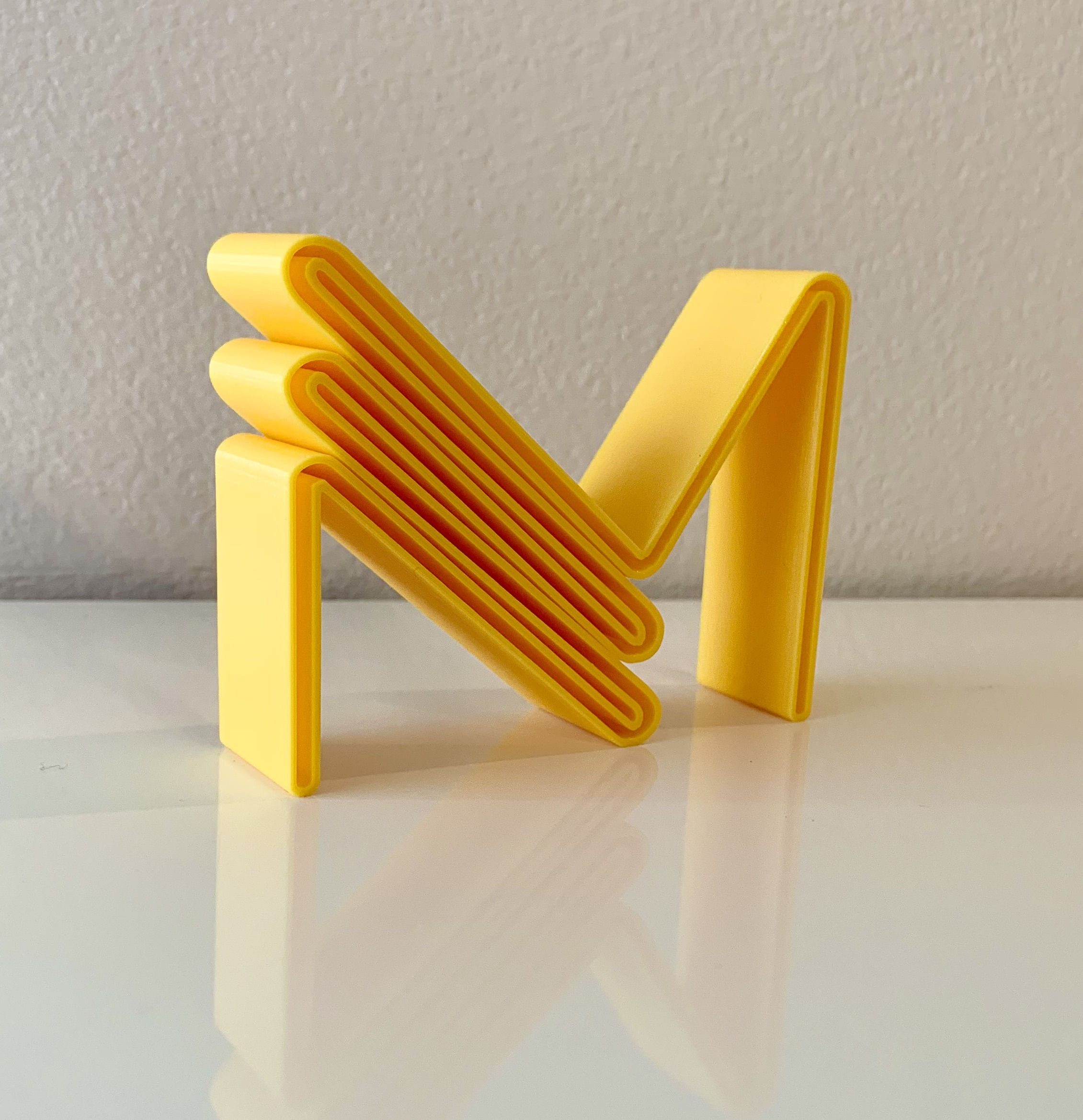 Ski Trails Font Letter M Alternative by Art G Download free STL model