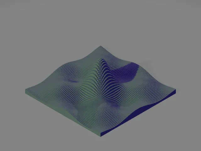 3 dimensional voxel sine wave