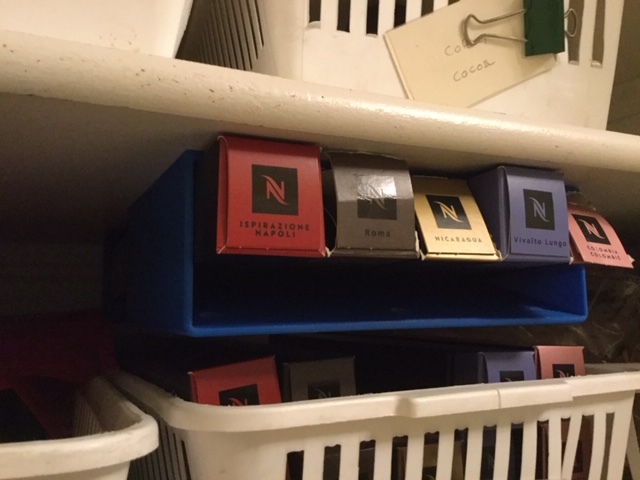 Nespresso sleeve holder - shelf undermount - 5 boxes