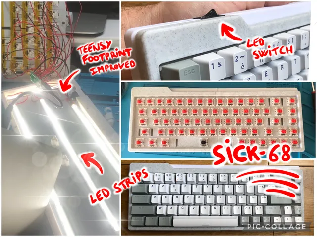 SiCK-68 + LED/Switch (Mechanical Keyboard)