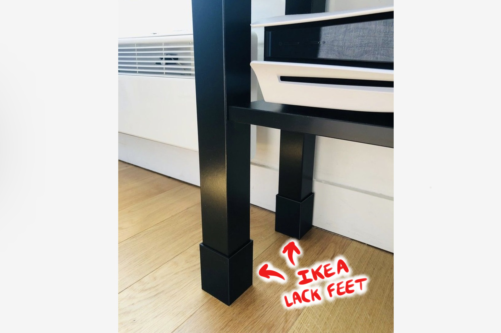 Lack TV Table IKEA extended feet