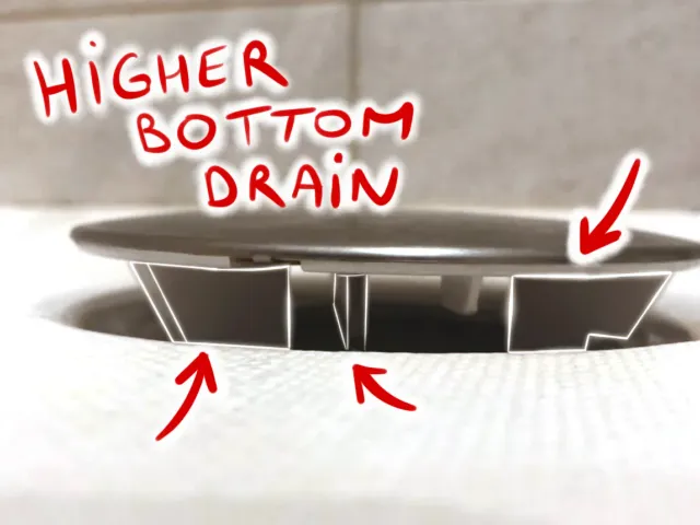 Higher bottom drain