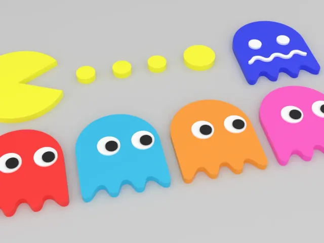 Pac-Man Themed Fridge Magnet Set
