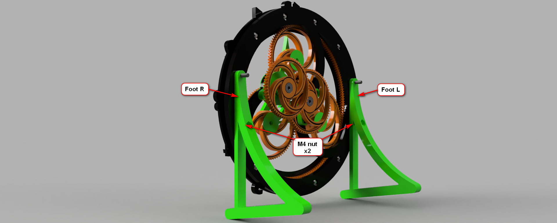 Miniatura 23 do modelo 3D Planetary gear clock - Self adjusting