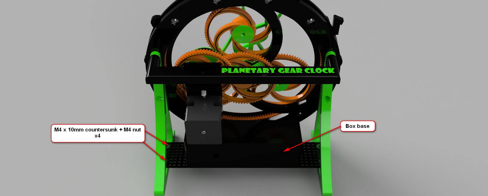 Miniatura 25 do modelo 3D Planetary gear clock - Self adjusting