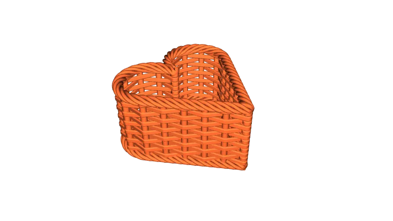 Rectangular Shaped woven Basket Large. 3D Print 