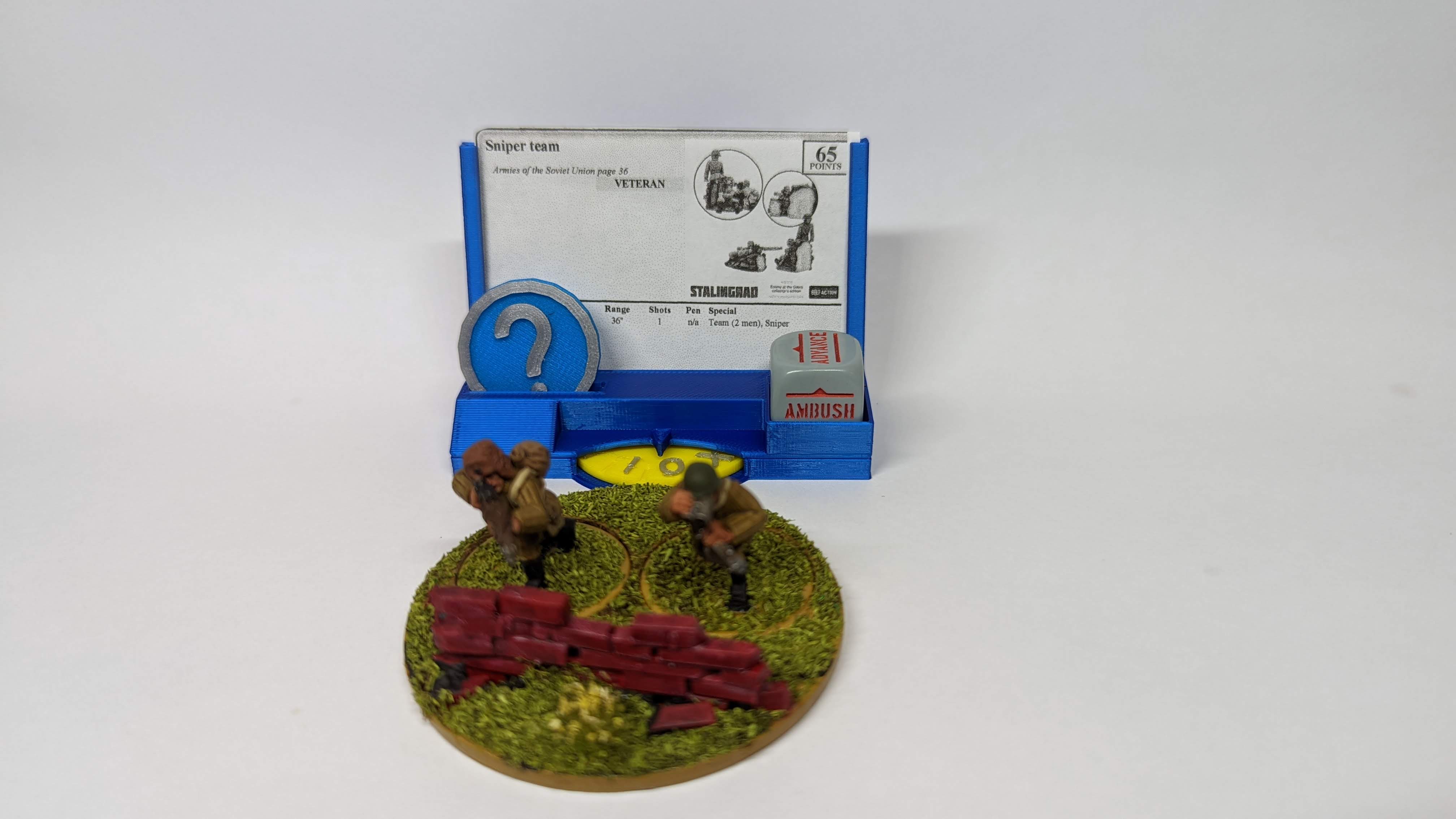 Unit Information Holder for Bolt Action (Or Any Tabletop Game Using Activation Dice)