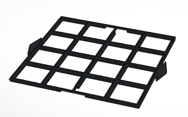 Square modular tile tray and case