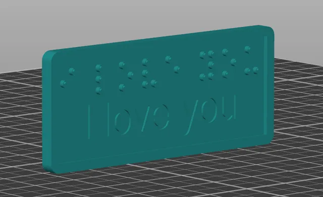 I Love you fridge magnet (Braille edition)