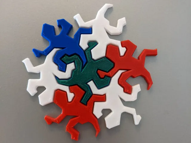 Escher Lizard Fridge Magnets